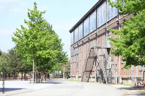 Abandoned industrial old factory area landschaftpark Duisburg nord high quality background prints photo