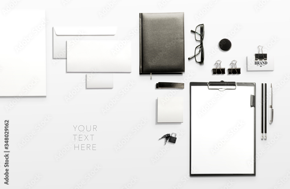 Business, education Hero Header illustration on white with workspace objects for your presentation. Business, education Hero Header illustration on white with workspace objects for your presentation.