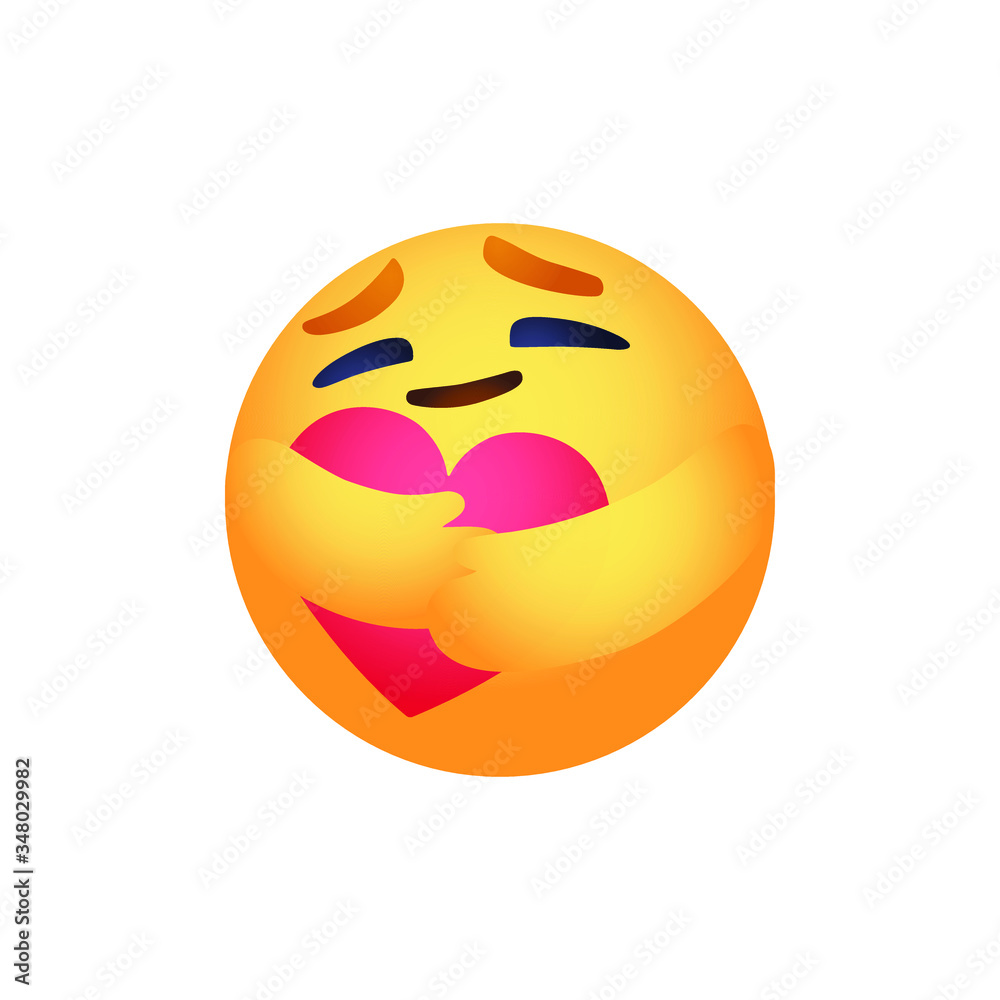 Fototapeta premium Care reaction emoji flat design vector