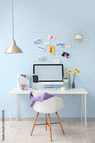 Modern workplace with compu...