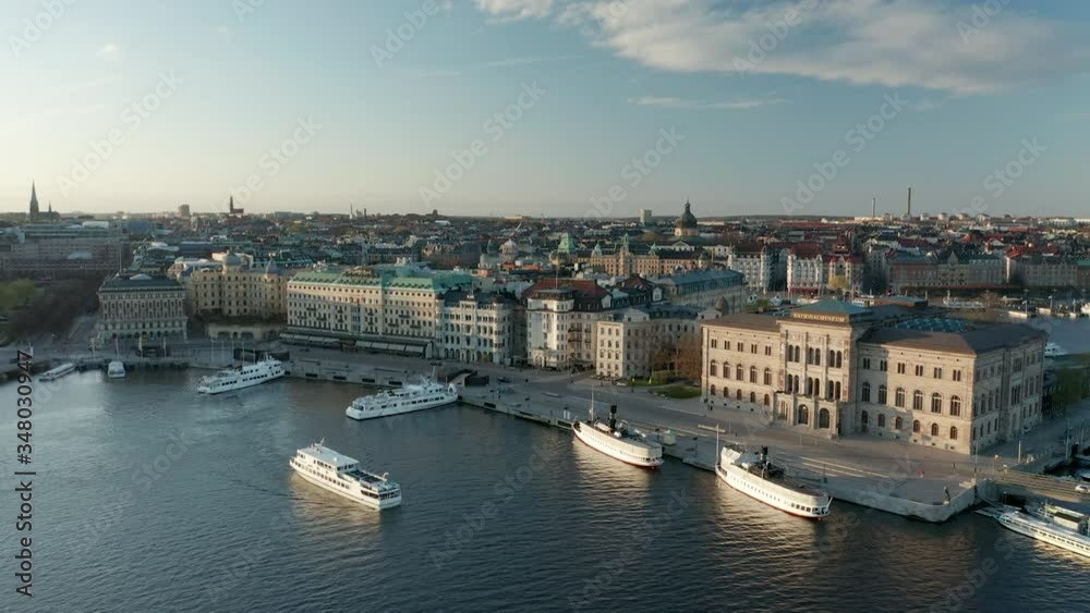 Stockvideo Stockholm downtown city skyline aerial view Stockvideo Stockholm downtown city skyline aerial view
