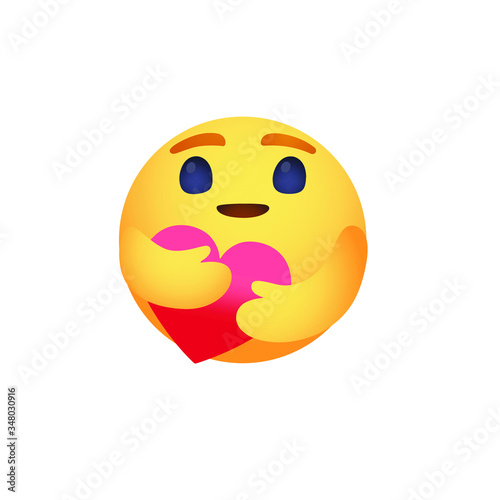 Care reaction love emoji vector design
