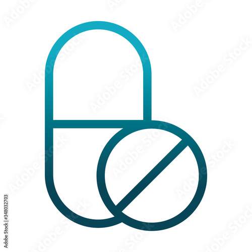 medication treatment pill and capsule laboratory science and research gradient style icon