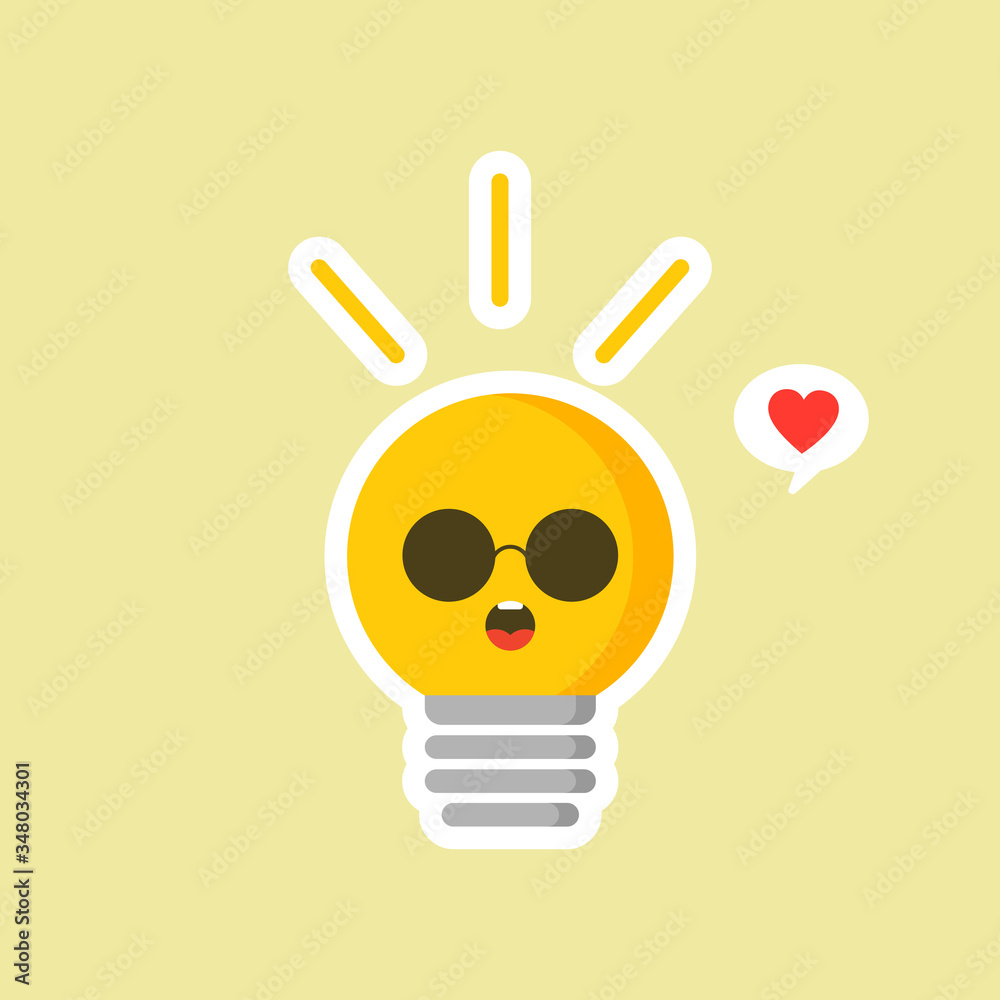 bulb light idea with smile kawaii character vector illustration design. Concept of electricity knowledge and advices for kids and adults. Cute vector cartoon shining light bulb, bulb light idea with smile kawaii character vector illustration design. Concept of electricity knowledge and advices for kids and adults. Cute vector cartoon shining light bulb,