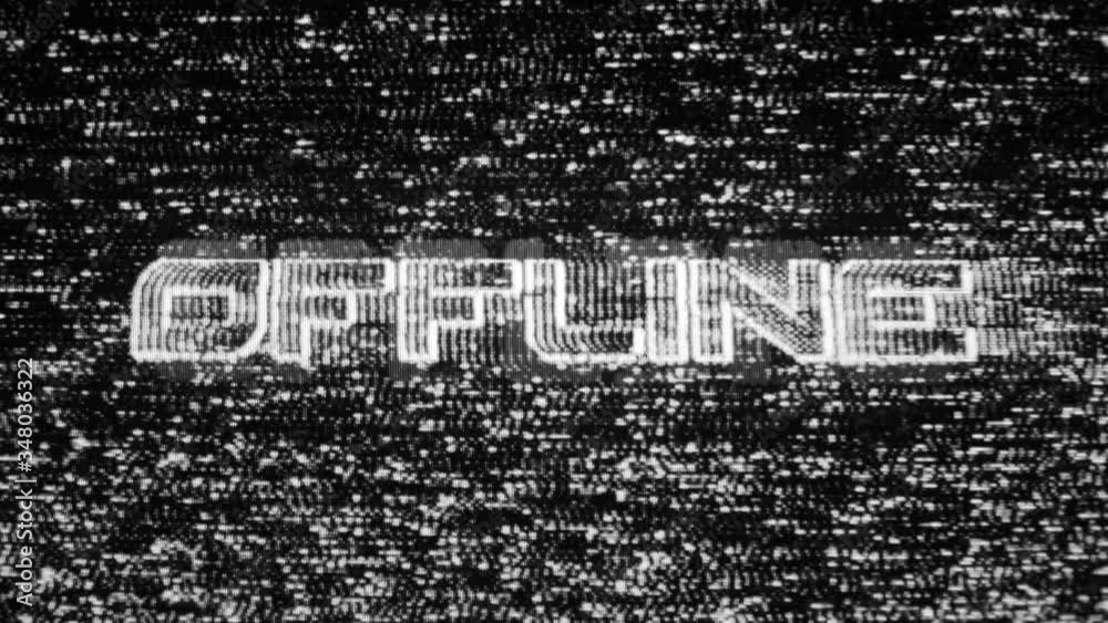 Offline Text VHS Overlay Analogue Digital Noise Glitch Font Lapse ...