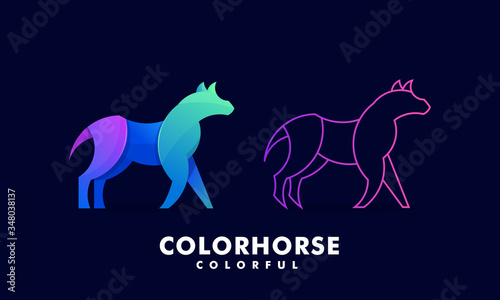 colorful horse logo  suitable for company logos  business  media  games  personal needs  and others.