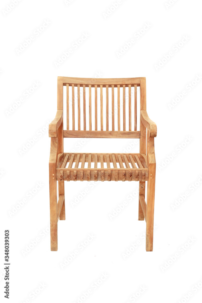 minimalist teak chair with armrest isolated in white background minimalist teak chair with armrest isolated in white background