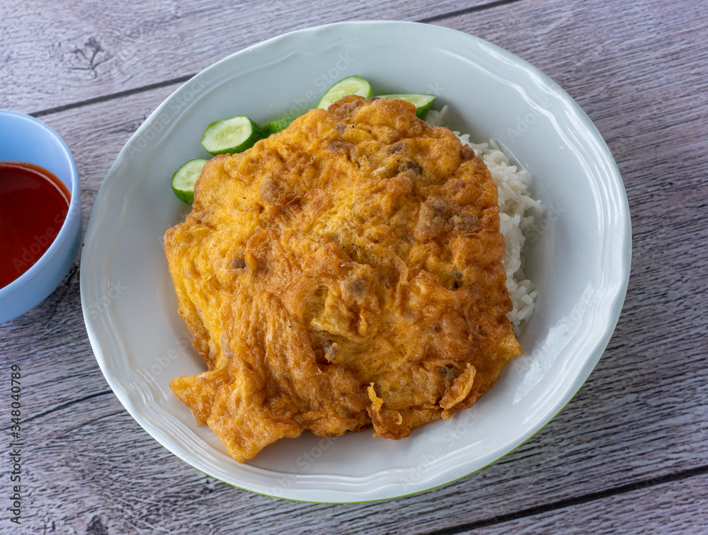 Thai Style Omelettes on Rice 