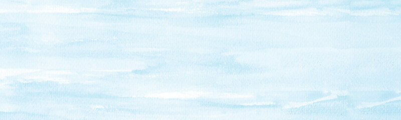 Blue watercolor background, Sky in watercolour painting soft textured on wet white paper background, Abstract blue watercolor illustration banner, wallpaper