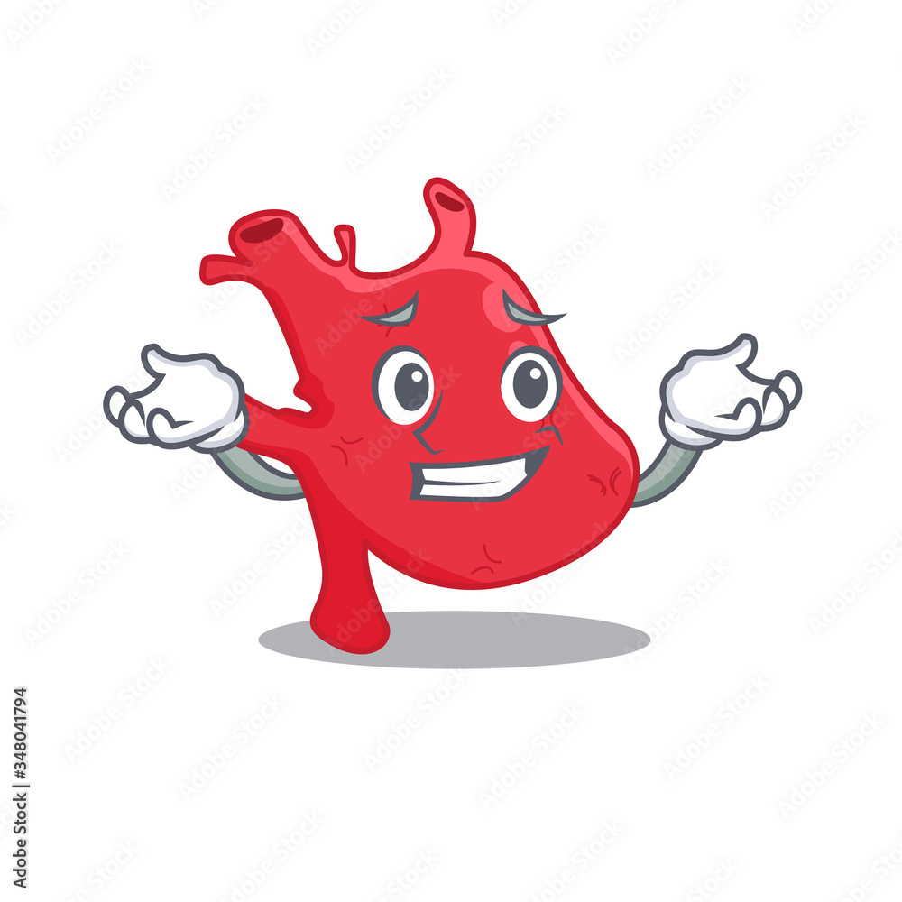 A picture of grinning heart cartoon design concept A picture of grinning heart cartoon design concept