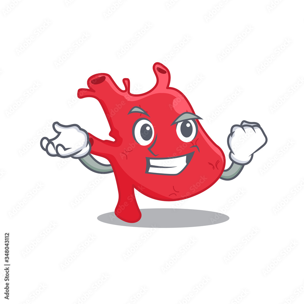 A dazzling heart mascot design concept with happy face A dazzling heart mascot design concept with happy face
