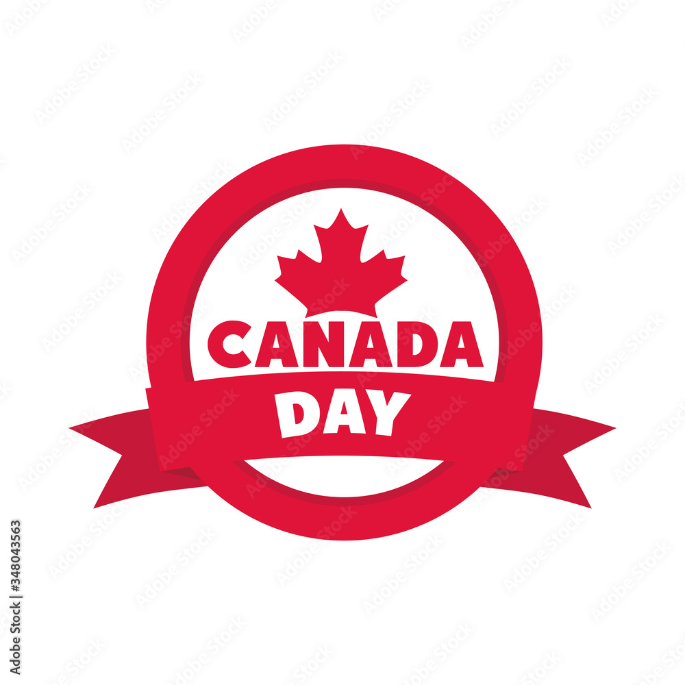 canada day, maple leaf banner insignia flat style icon canada day, maple leaf banner insignia flat style icon
