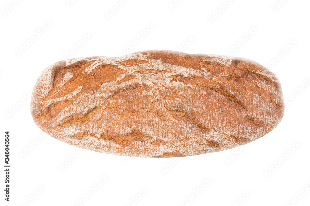 Whole rye bread on a white background Whole rye bread on a white background