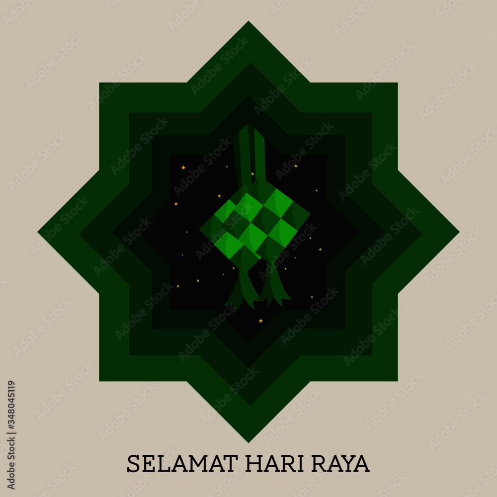 Selamat Hari Raya Aidilfitri - vector illustration in Malay Language ...