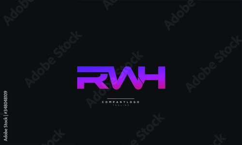 RWH Letter Logo Alphabet Design Icon Vector Symbol
