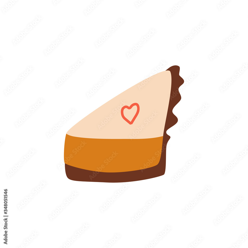 Cheese cake icon in flat cartoon style. Vector illustration Cheese cake icon in flat cartoon style. Vector illustration