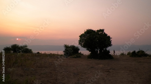 Beautiful sunset over Lake Ochrid. Macedonia.