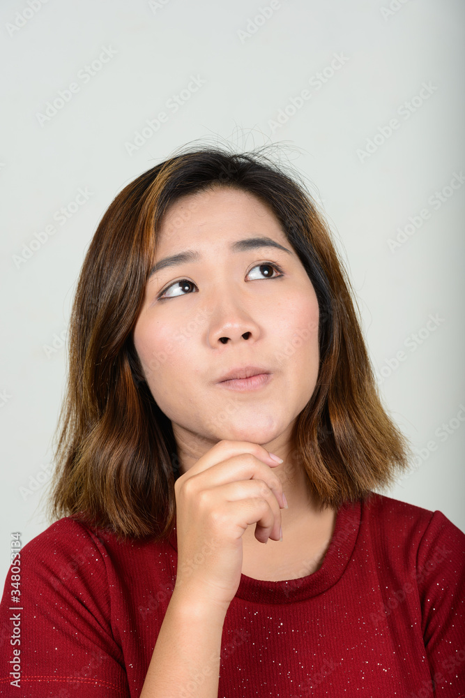 Portrait of young Asian woman with short hair Portrait of young Asian woman with short hair