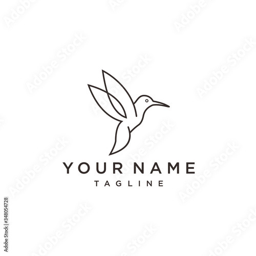 bird logo. colorful bird. illustration of hummingbird icon.
