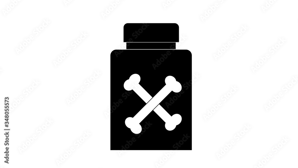 Glass Poison Bottle Icon on White Background Glass Poison Bottle Icon on White Background