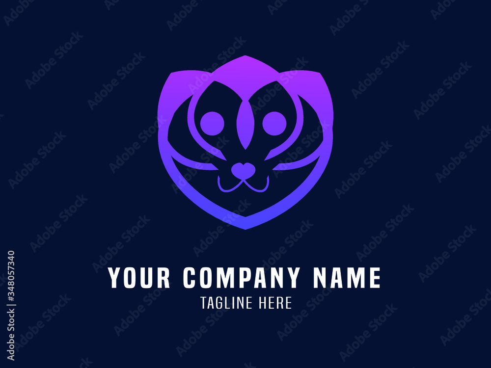 Abstract Logo Vector Gradient Cat Abstract Logo Vector Gradient Cat