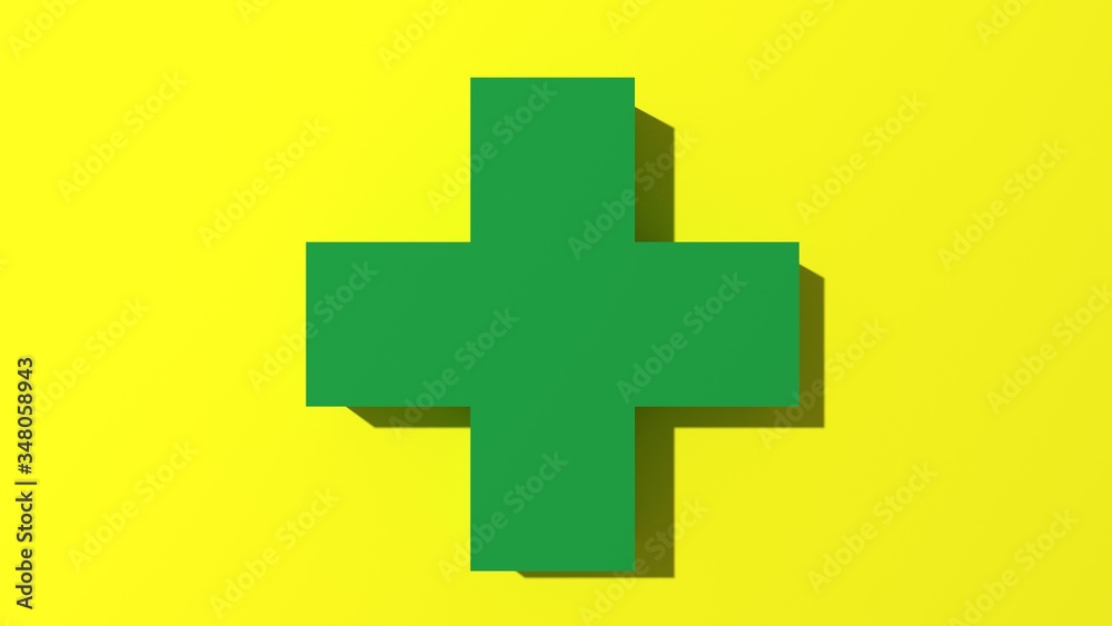 Fototapeta premium 緑色の十字 交通安全 治療 医療