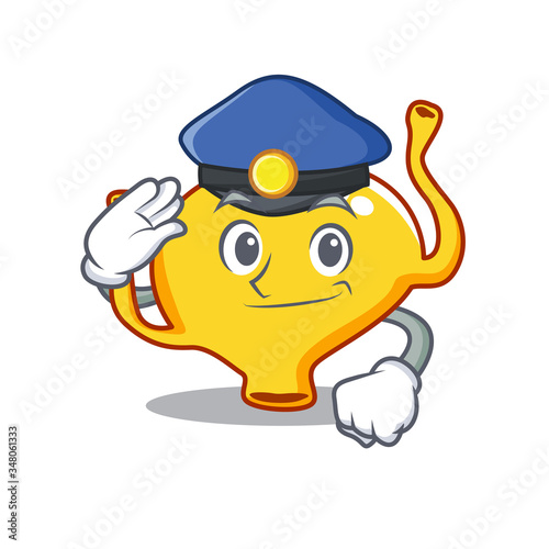 Police officer mascot design of bladder wearing a hat