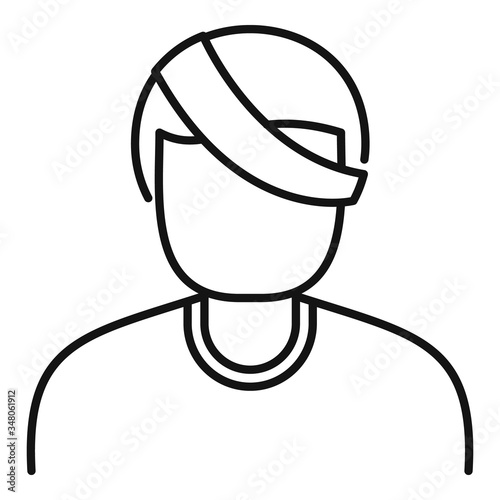 Kid eye injury icon. Outline kid eye injury vector icon for web design isolated on white background