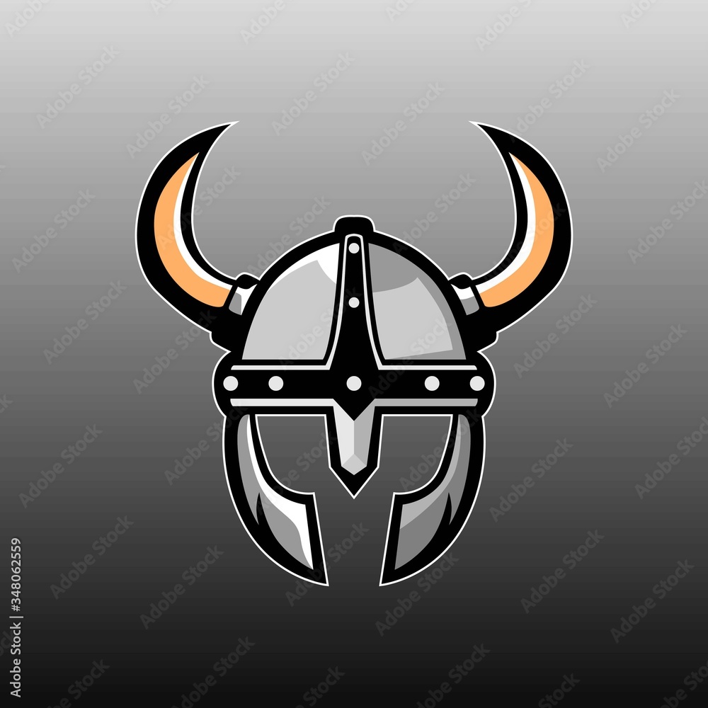 Viking helmet esport logo mascot design Stock Vector | Adobe Stock