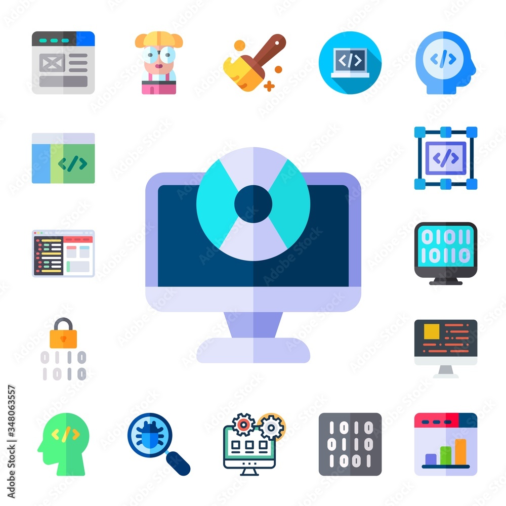 Modern Simple Set of programming Vector flat Icons
