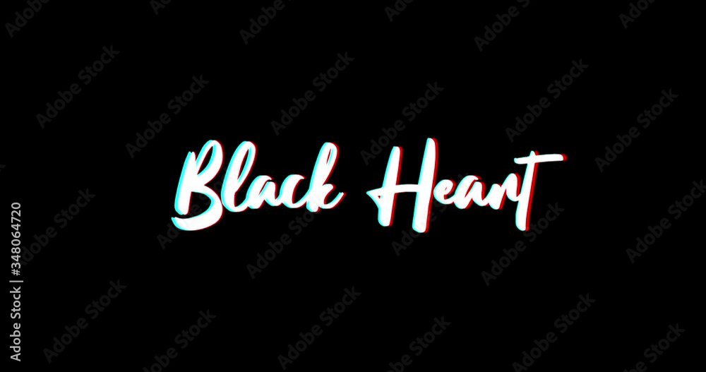 Black Heart Text Glitch Effect Animation on Black Background
-4K Resolution
