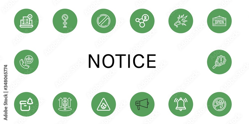 Set of notice icons Set of notice icons