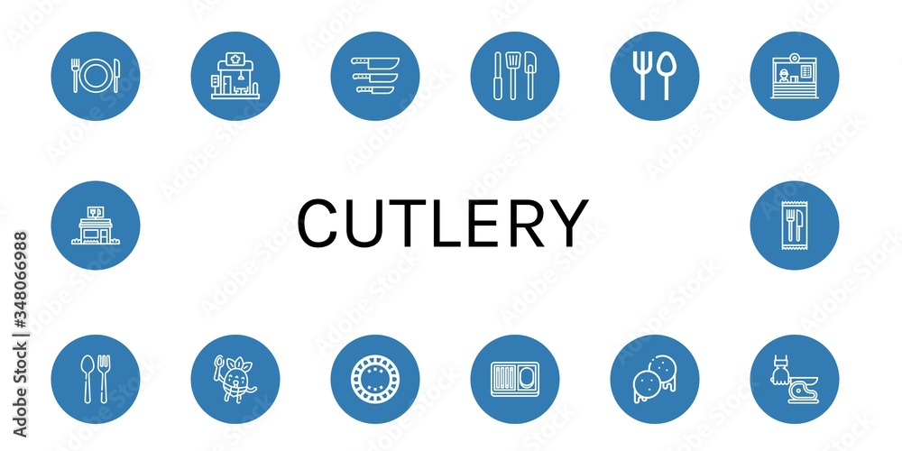 cutlery simple icons set cutlery simple icons set