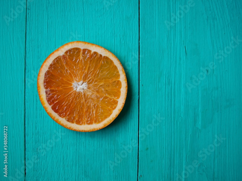 orange on wooden background