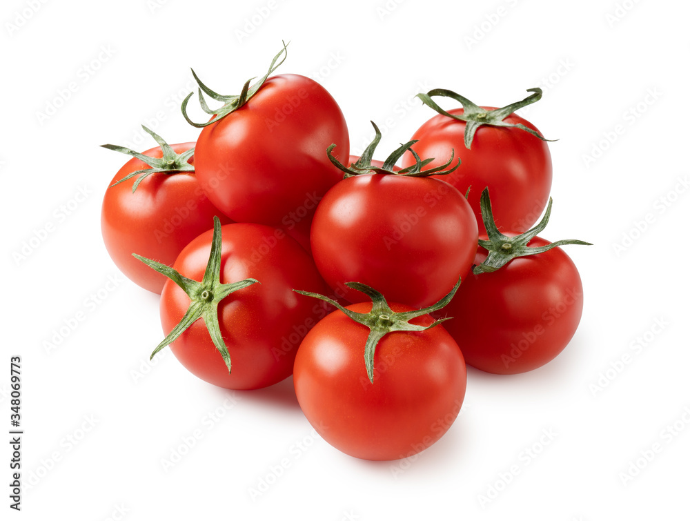 Tomatoes placed on a white background Tomatoes placed on a white background