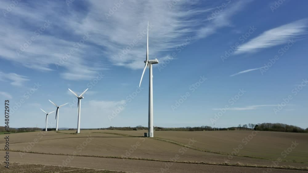 Drone Over Fields Of Wind Turbines Drone Over Fields Of Wind Turbines