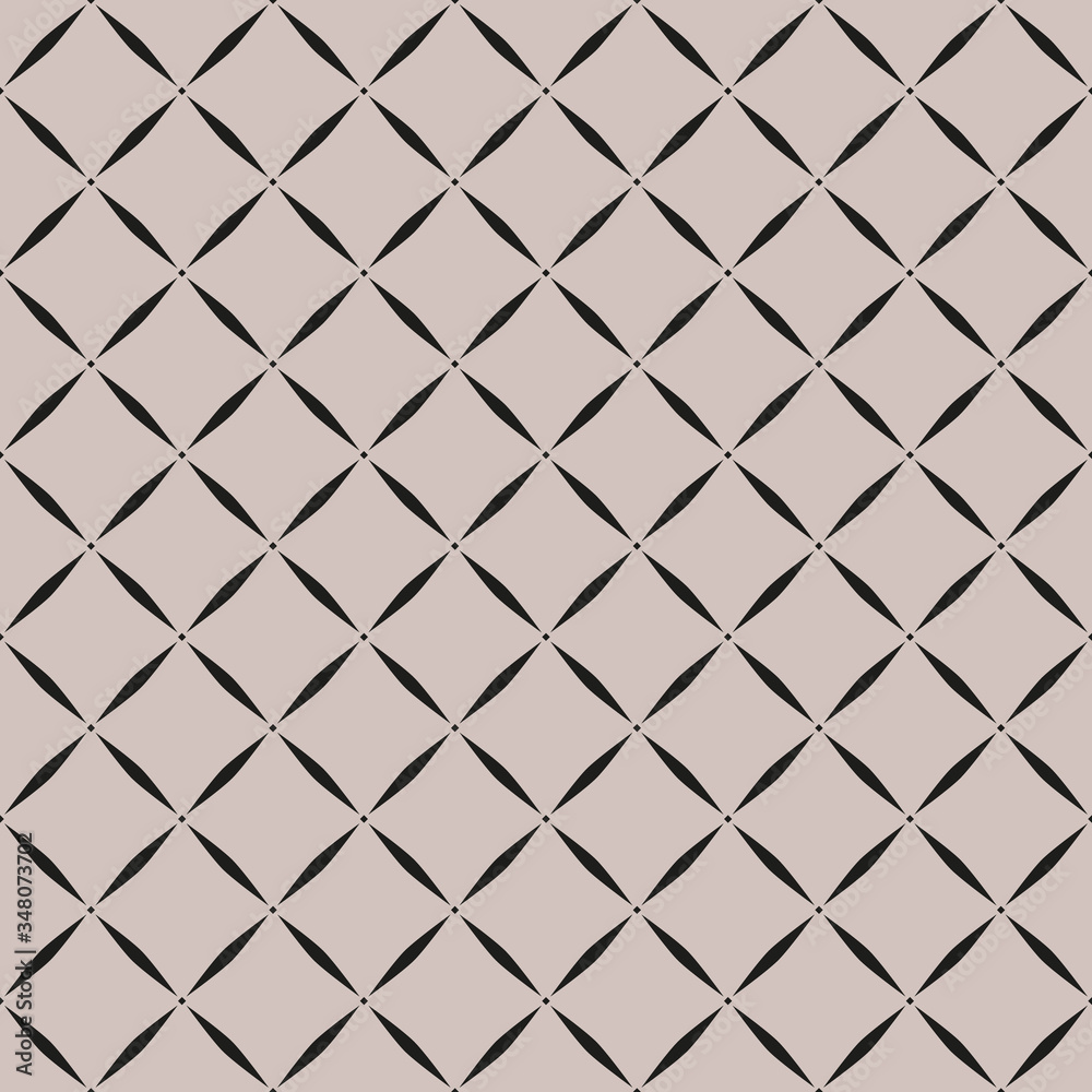 Naklejka premium Ornament of rhombuses on beige background. Vector seamless pattern.