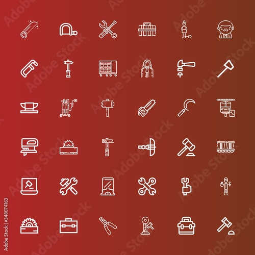 Editable 36 hammer icons for web and mobile