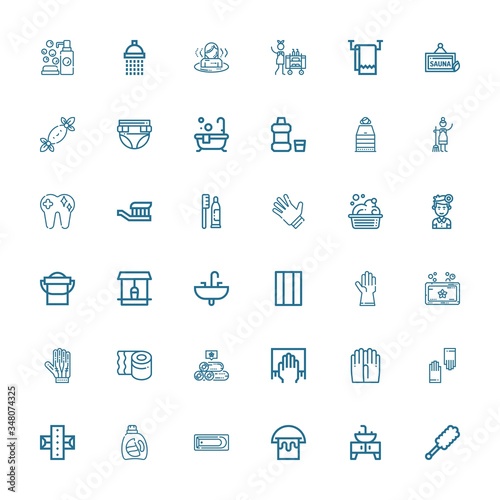 Editable 36 hygiene icons for web and mobile