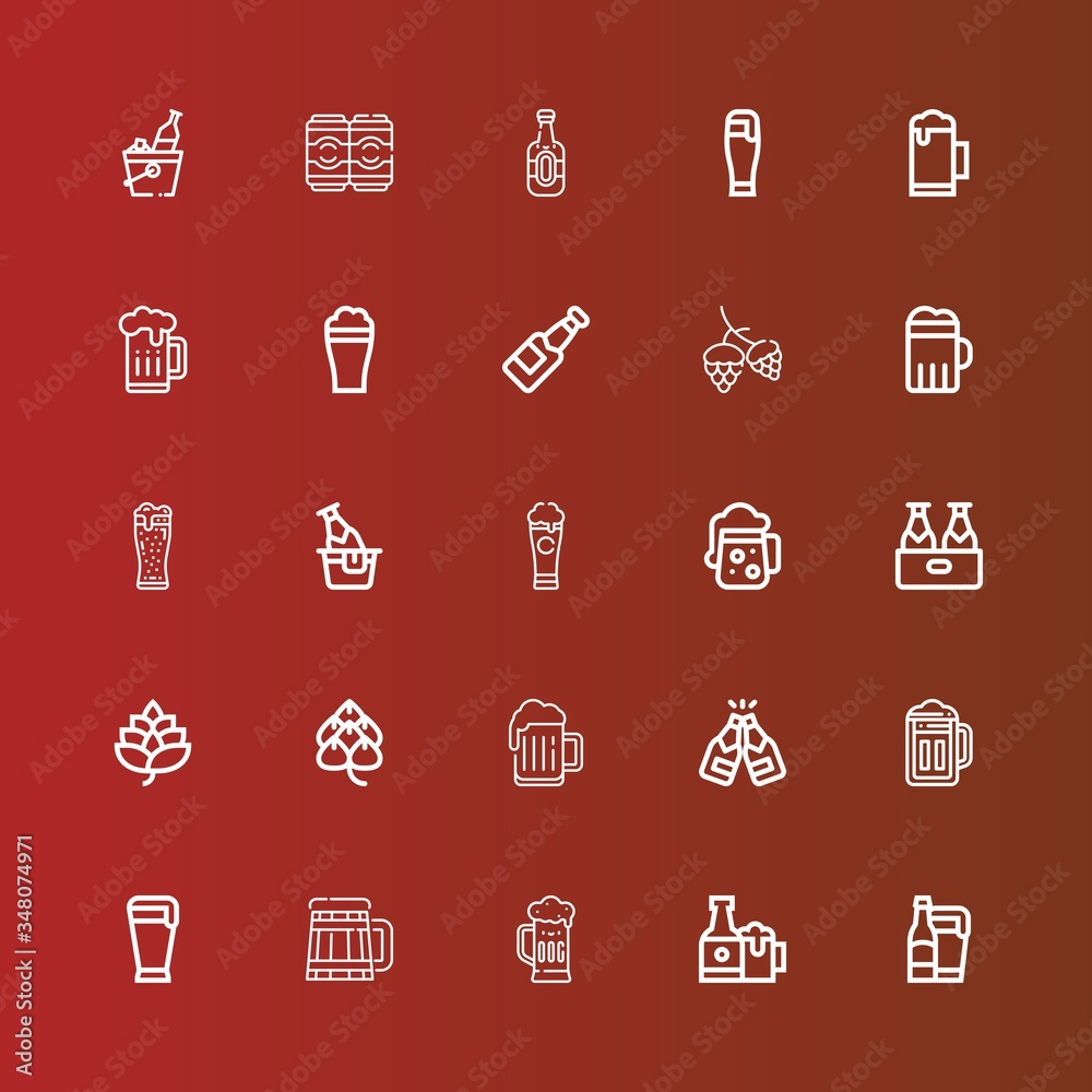 Editable 25 pint icons for web and mobile Editable 25 pint icons for web and mobile