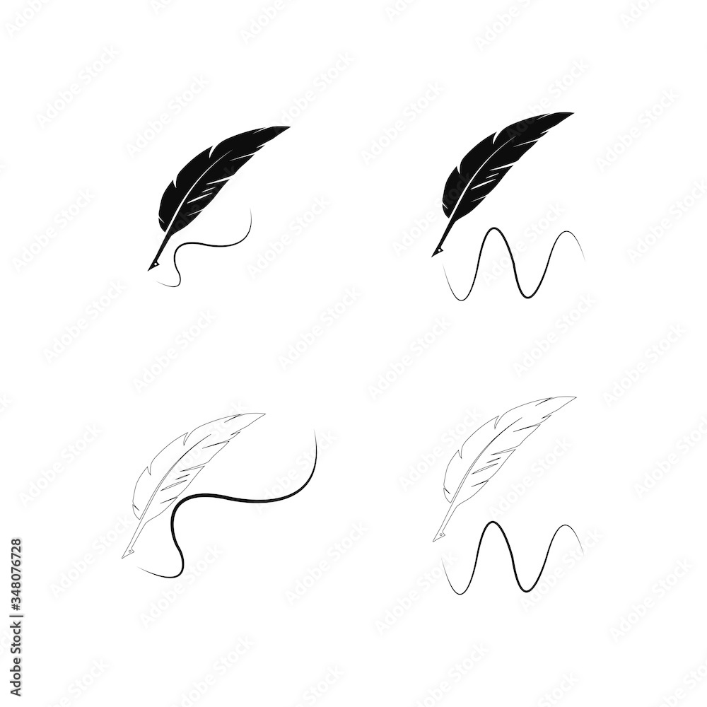 Fototapeta premium feather pen logo