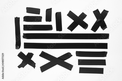 Принти на полотні Black adhesive duct tape isolated on white background, collection