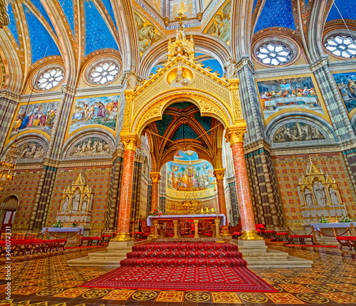 DJAKOVO, CROATIA - October 5, 2017: Main altar in the cathedral of St. Peter in Djakovo Croatia.