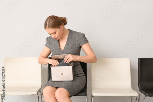 Woman waiting for her turn ...