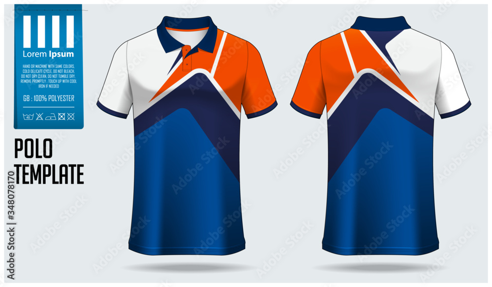 Polo shirt mockup template design for soccer jersey, football kit ...