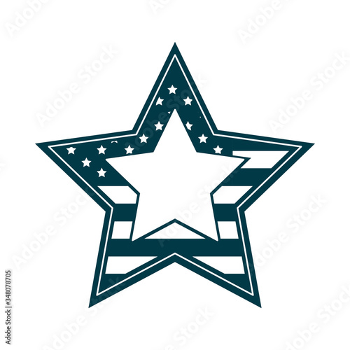 happy independence day, american flag shaped star patriotic silhouette style icon