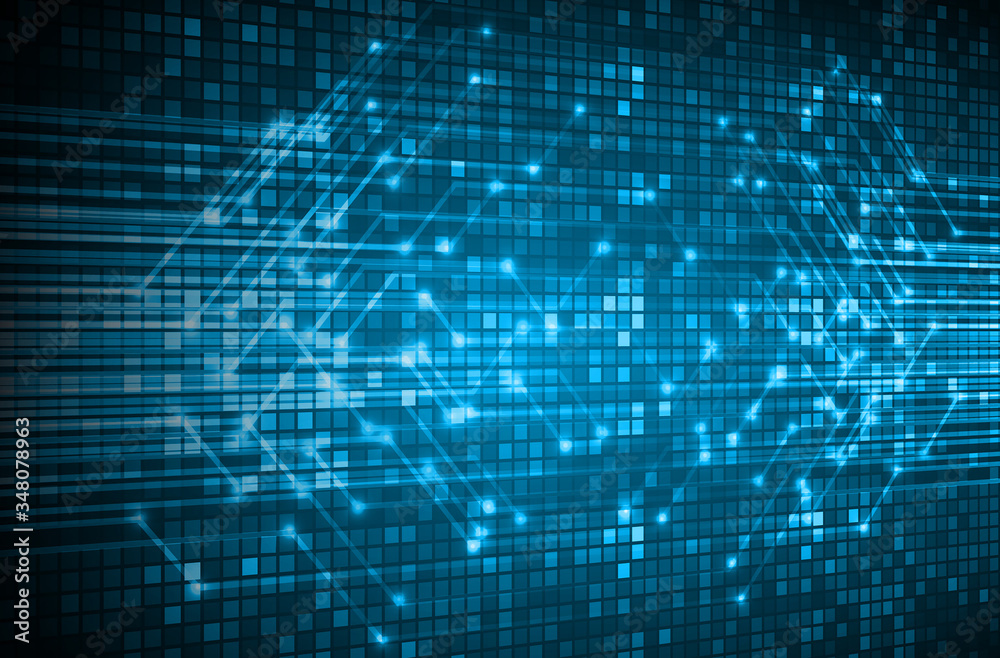 Blue cyber circuit future technology concept background Blue cyber circuit future technology concept background