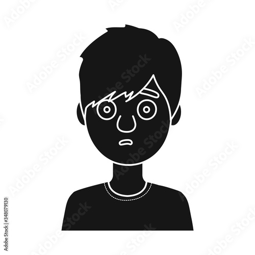 Vector illustration of guy and surprised icon. Set of guy and emotion vector icon for stock.