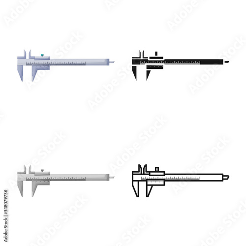 Vector design of calliper and vernier icon. Graphic of calliper and caliper stock vector illustration.