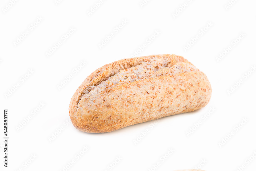 homemade white bread with cereals. Isolated over white background homemade white bread with cereals. Isolated over white background